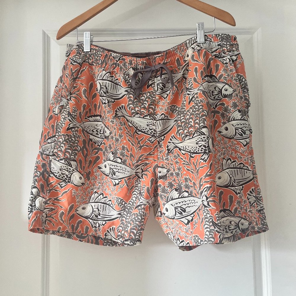 Reyn Spooner Koi Fish print Hawaiian board shorts, size L